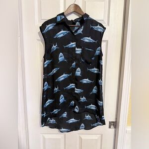 Forever 21 Sheer Long Shark Top